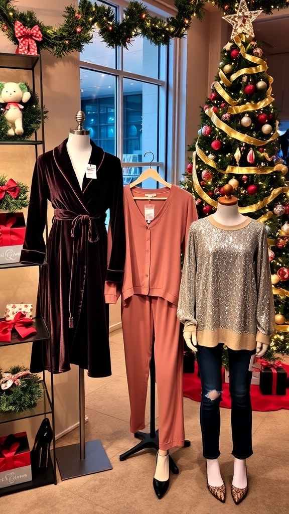 A display of stylish Christmas outfits from Victoria